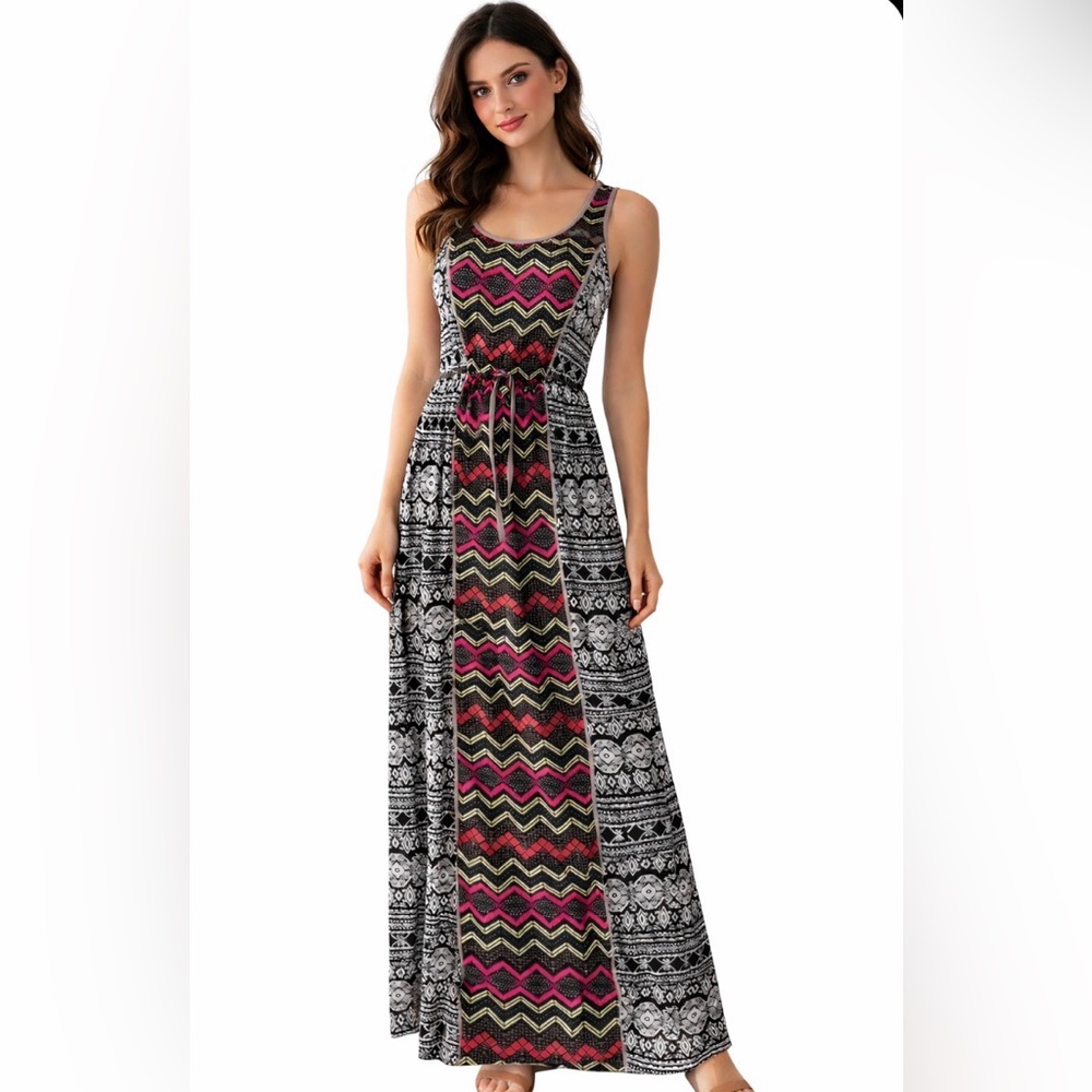 Anthropologie Dress Maxi Graphic Print XS